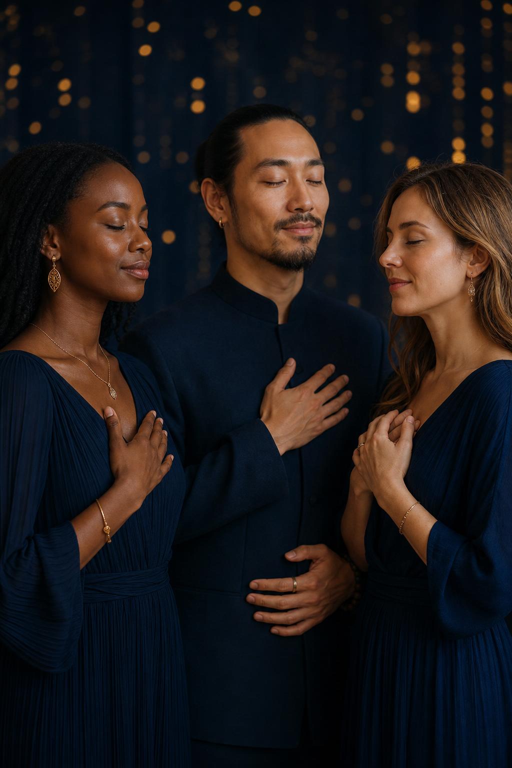 Diverse humans connecting in calm moments